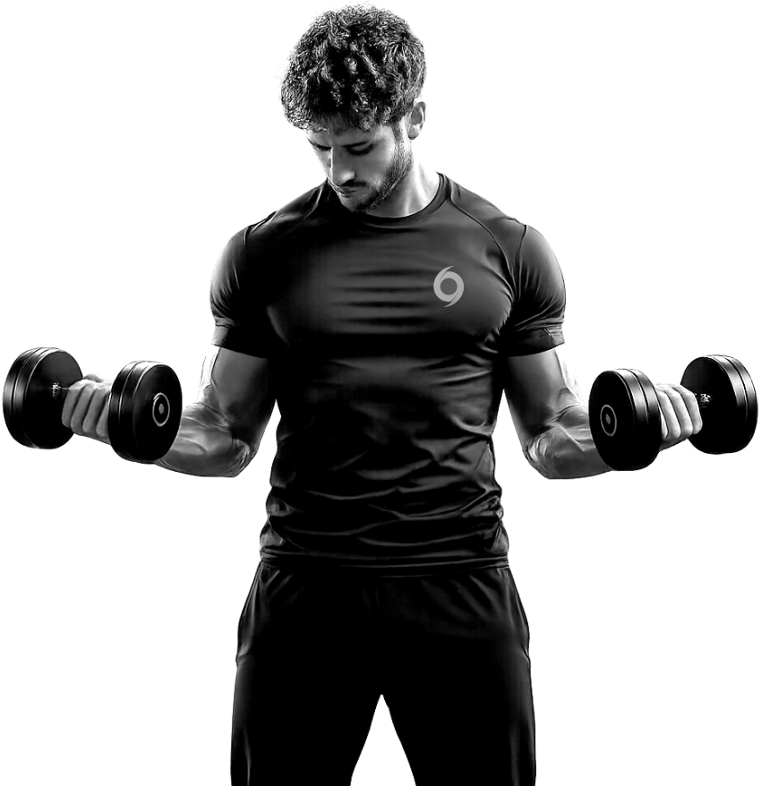 Athlete tracking a dumbbell workout